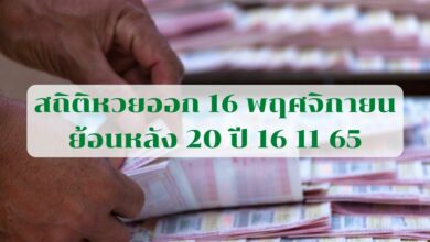 สถิติหวยออก 16 พฤศจิกายน 16 11 65