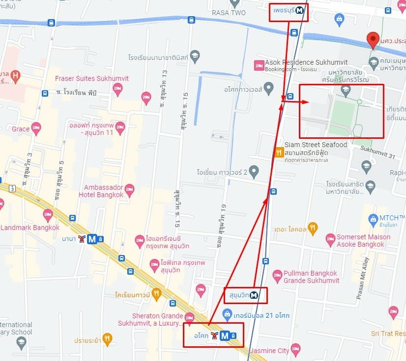 แผนที่ งานลอยกระทงมศว 2565