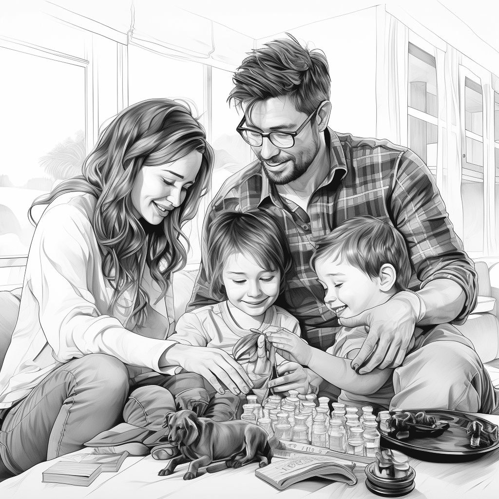 ภาพวาดระบายสีวันพ่อ 2566 รูปภาพครอบครัว (1)