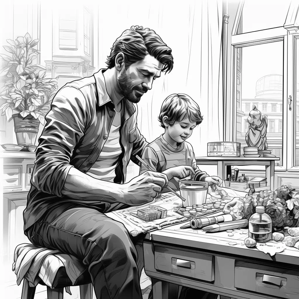 ภาพวาดระบายสีวันพ่อ 2566 รูปภาพวันพ่อ (1)