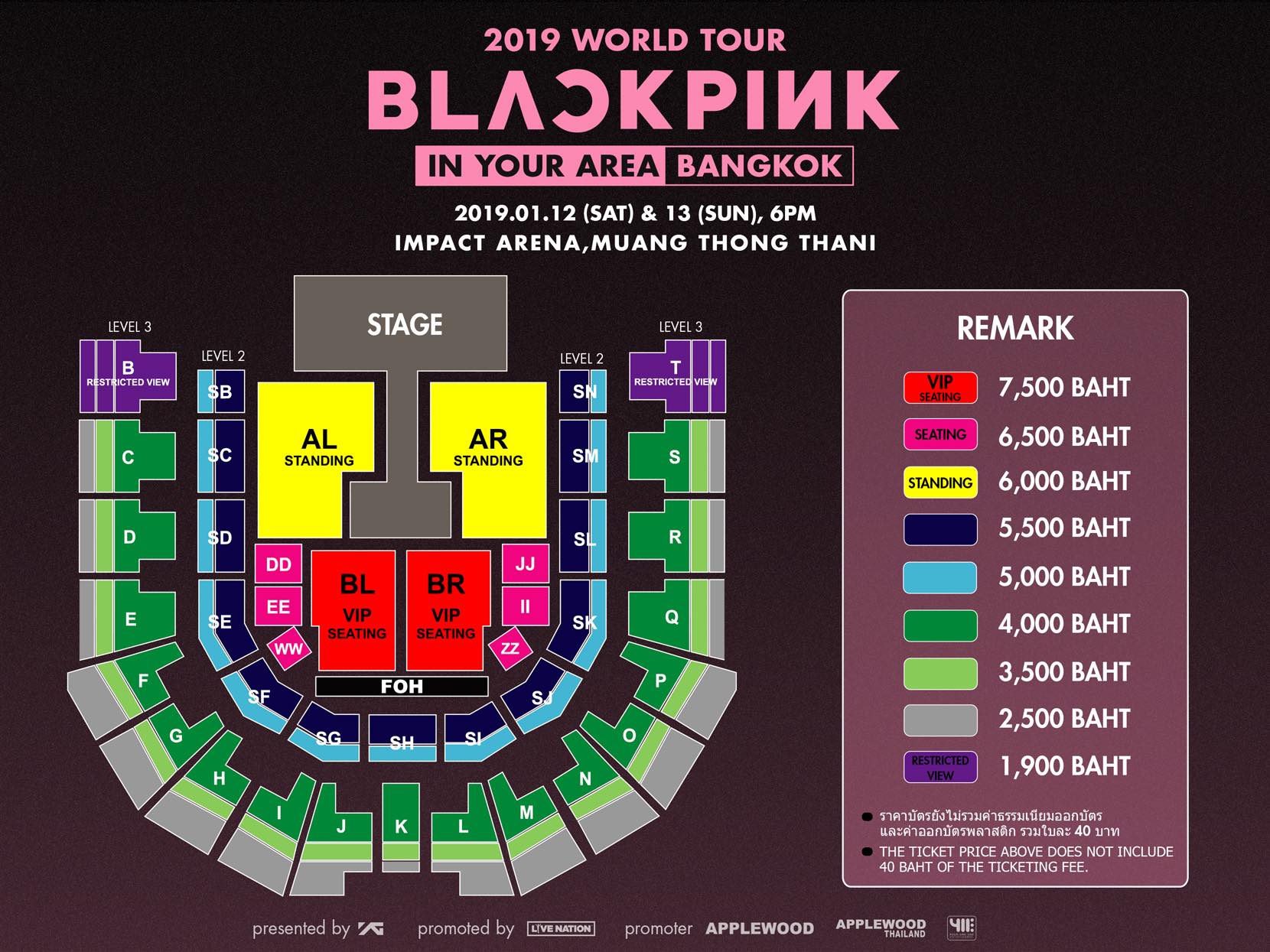 อันดับราคาบัตรคอนเสิร์ต K-POP