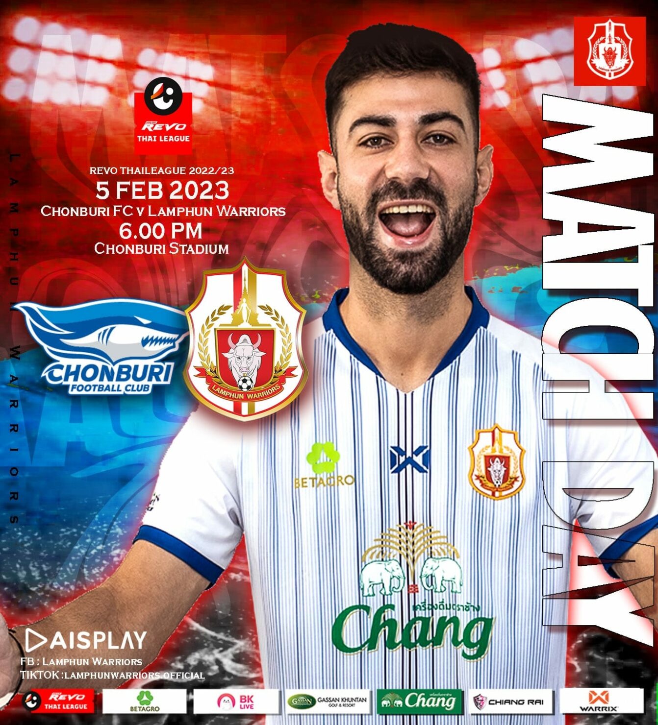 ผลบอลสด รีโว่ ไทยลีก ชลบุรี ลำพูน