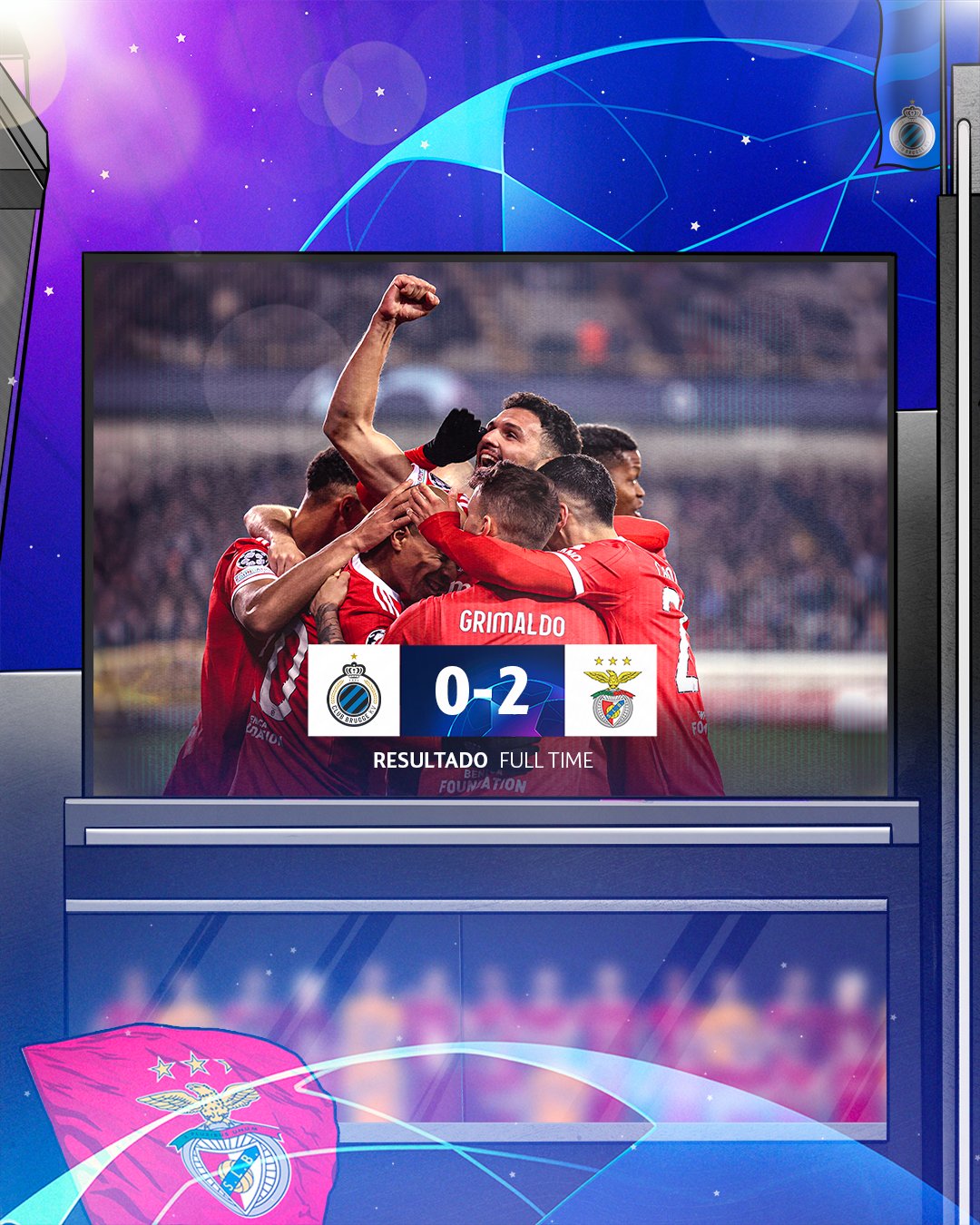 ผลบอลเมื่อคืนนี้ แชมเปี้ยนส์ลีก คลับ บรูช เบนฟิก้า