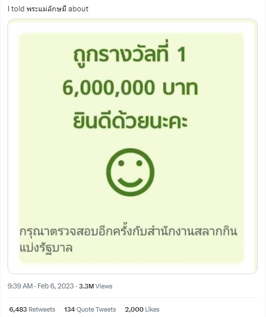 ถูกหวย พระแม่ลักษมี