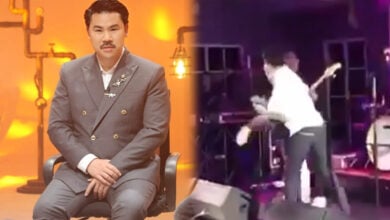 กัน จอมพลัง เอ๊ะ จิรากร ตำรวจ ถูกต่อยบนเวที