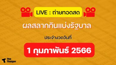 ถ่ายทอดสด สลากกินแบ่งรัฐบาล 1 2 66