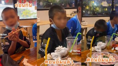 น้องร้องไห้ กินหมูกระไม่หมด