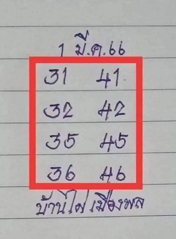 เลขเด็ด บ้านไผ่เมืองพล 1 3 66