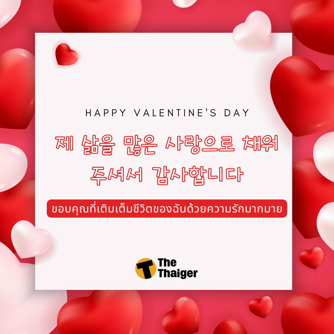 แคปชั่นวันวาเลนไทน์ ภาษาเกาหลี