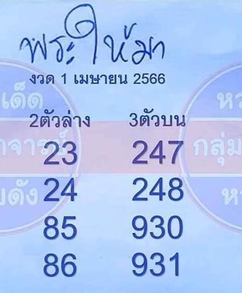 เลขเด็ดพระให้มา 1 4 66