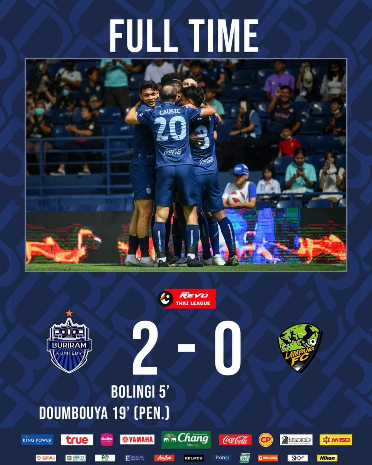 ผลบอลล่าสุด ไทยลีก บุรีรัมย์ ลำปาง