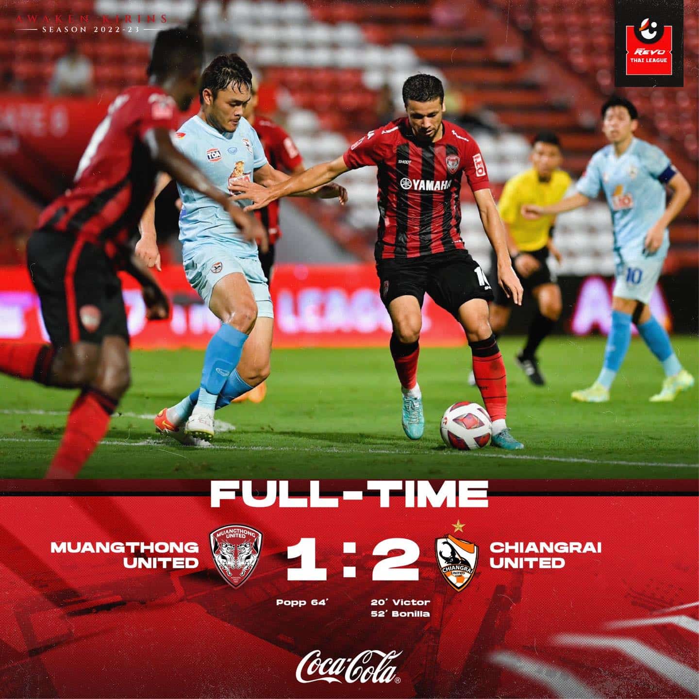 ผลบอลล่าสุด ไทยลีก เมืองทอง เชียงราย