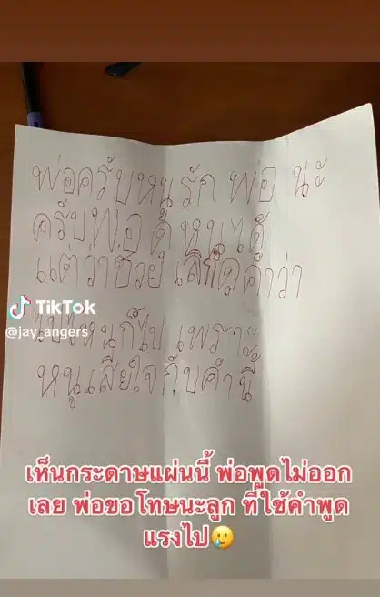 ดราม่า ลูกเขียนจดหมายระบายความในใจถึงพ่อ