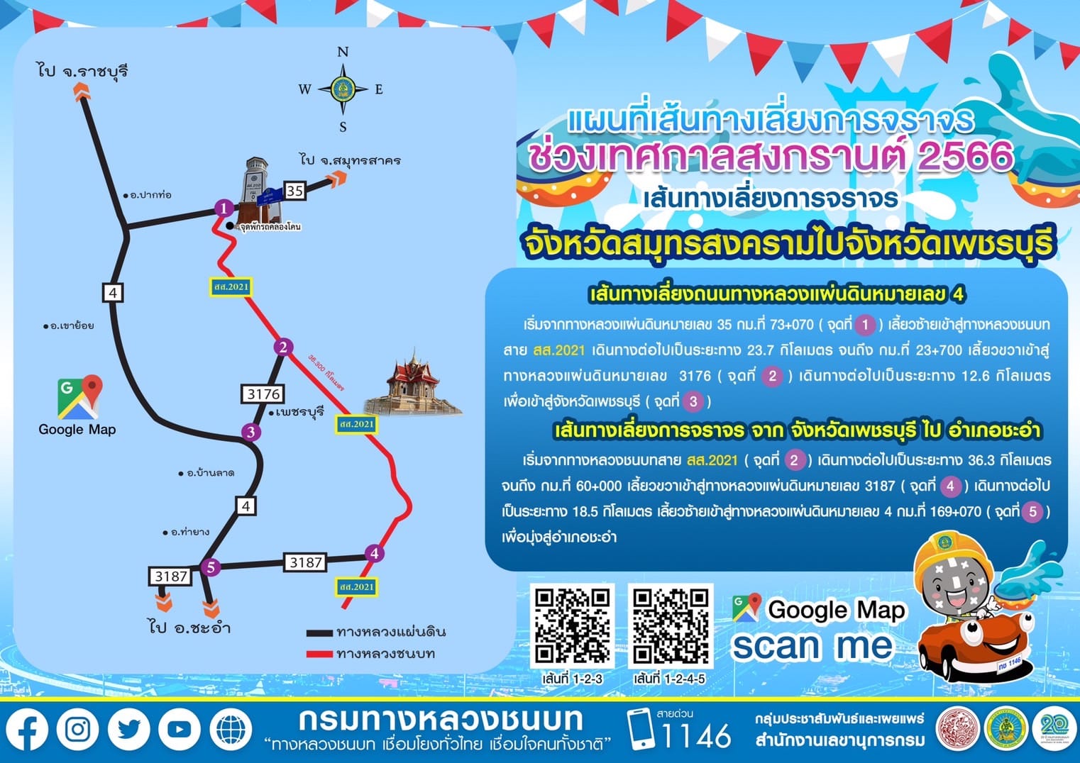 เส้นทางเลี่ยงรถติด สงกรานต์ 2566