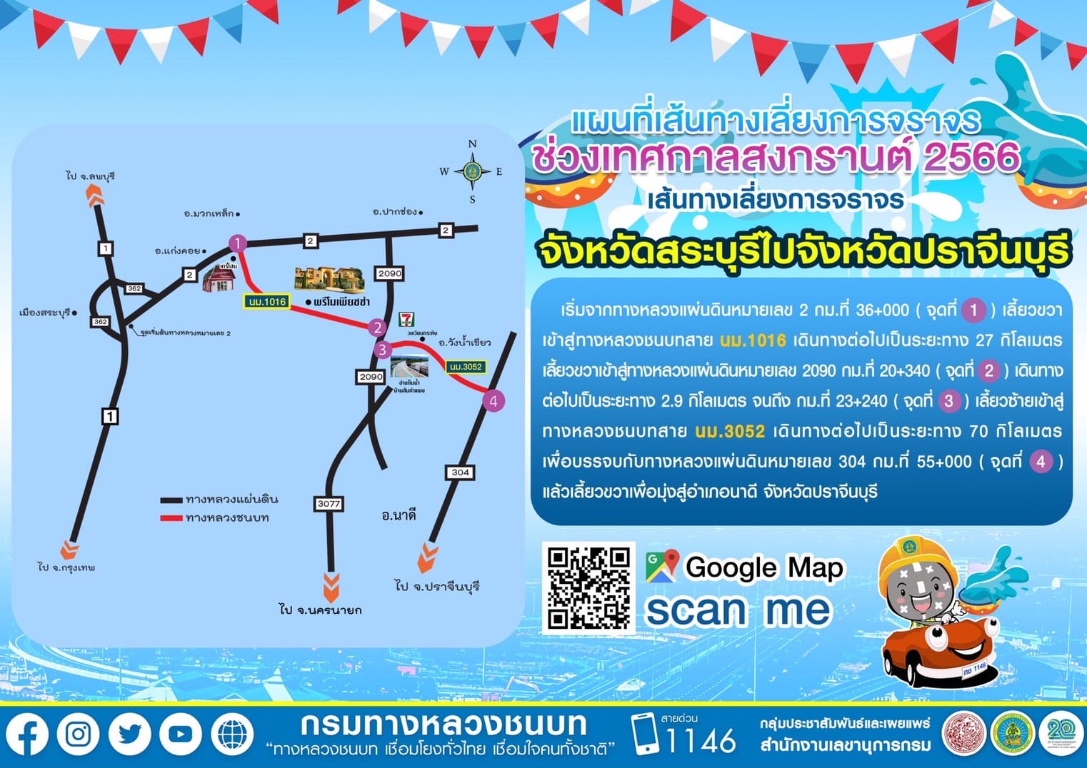 เส้นทางเลี่ยงรถติด เทศกาลสงกรานต์ 2566