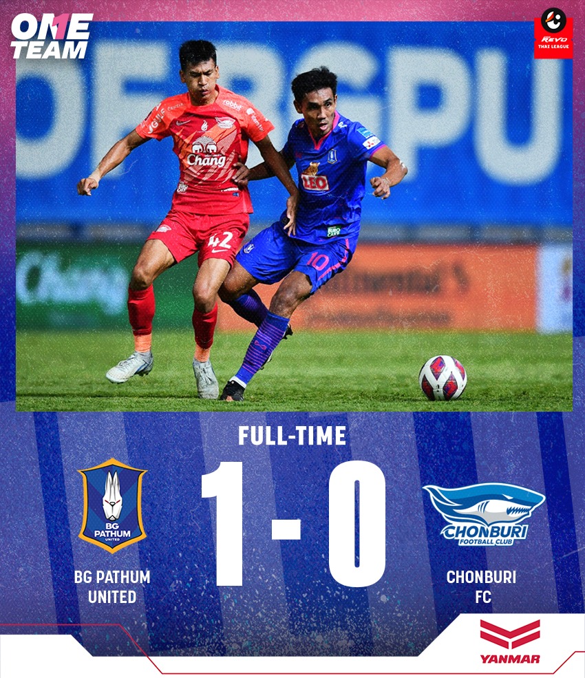 ผลบอลล่าสุด ไทยลีก บีจี ปทุม ชลบุรี