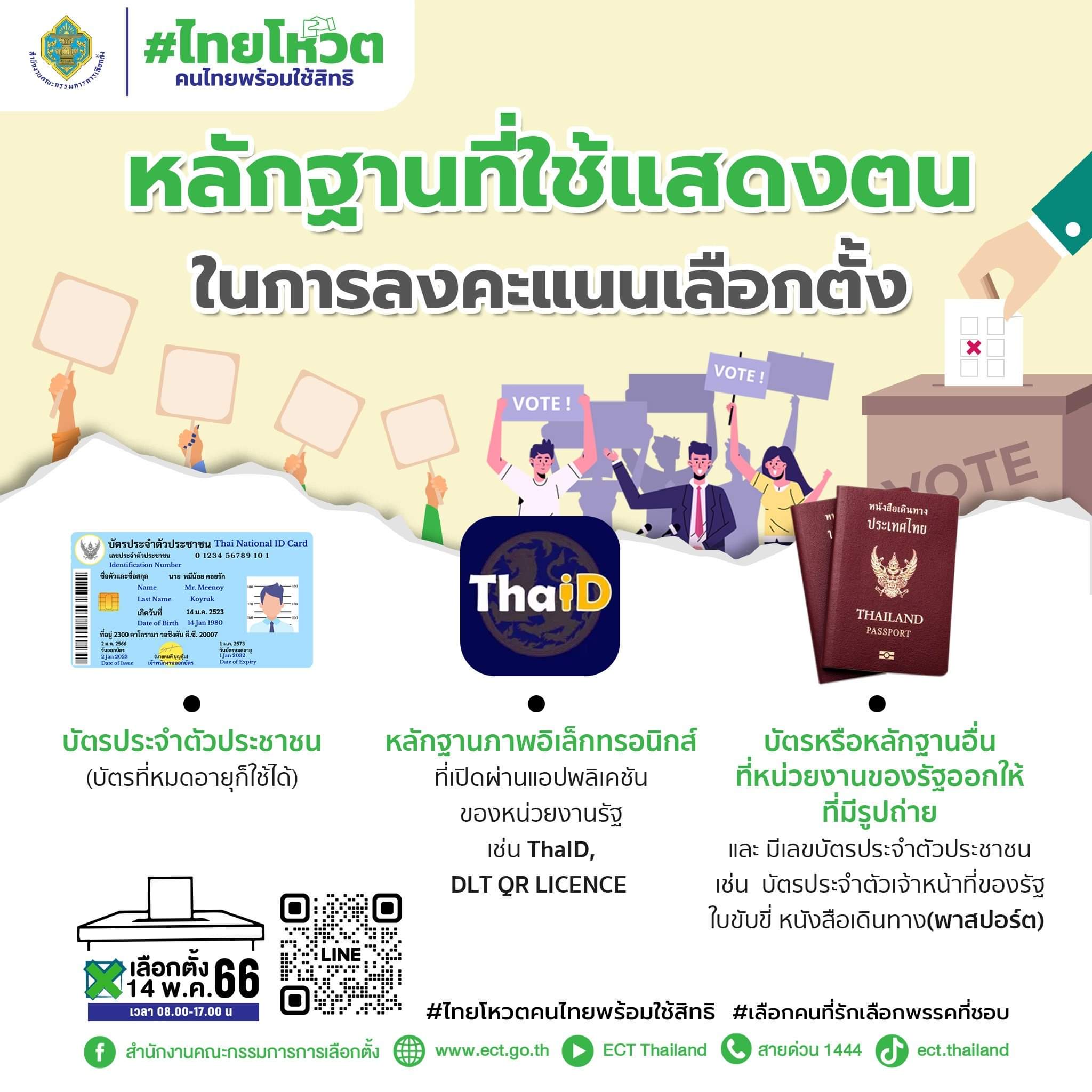 เอกสารที่ใช้แสดงตนในการลงคะแนนเสียงเลือกตั้ง