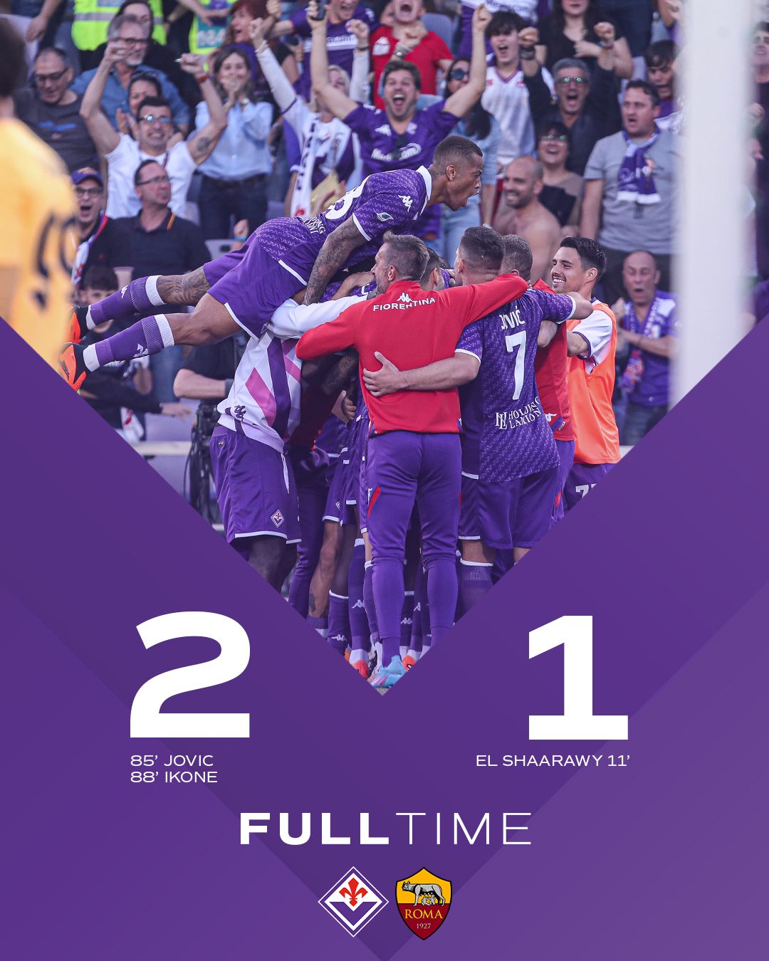 ผลบอลเมื่อคืนนี้ ฟิออเรนติน่า โรม่า