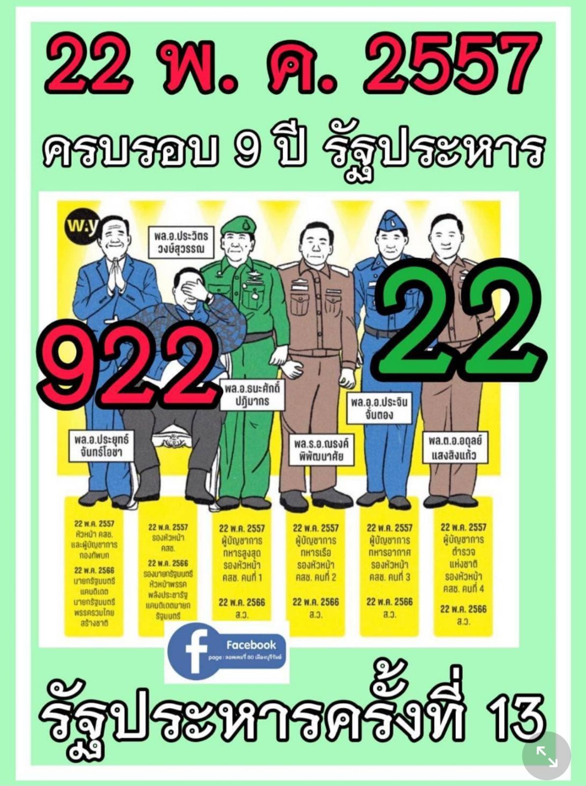 เลขเด็ด 9 ปี รัฐประหาร 1 มิถุนายน 2566