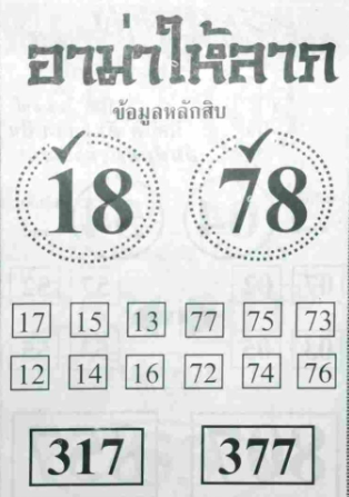 เลขเด็ด อาม่าให้ลาภ 1 6 66