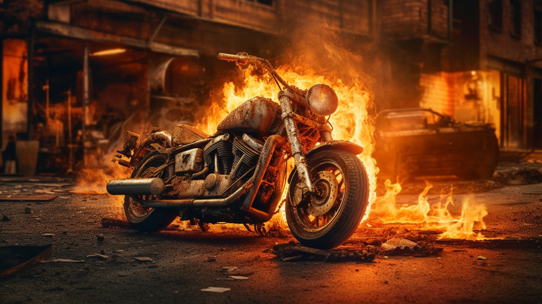 ฝันว่ารถจักรยานยนต์ไฟไหม้