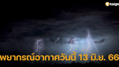 พยากรณ์อากาศวันนี้ 13 มิ.ย. 66