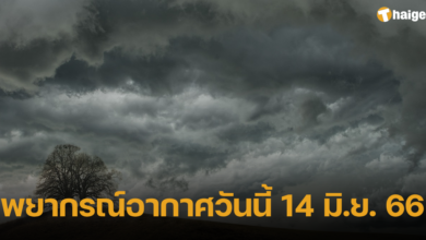 พยากรณ์อากาศวันนี้ 14 มิ.ย. 66