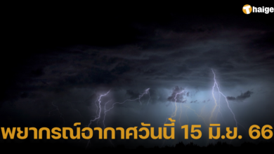 พยากรณ์อากาศวันนี้ 15 มิ.ย. 66