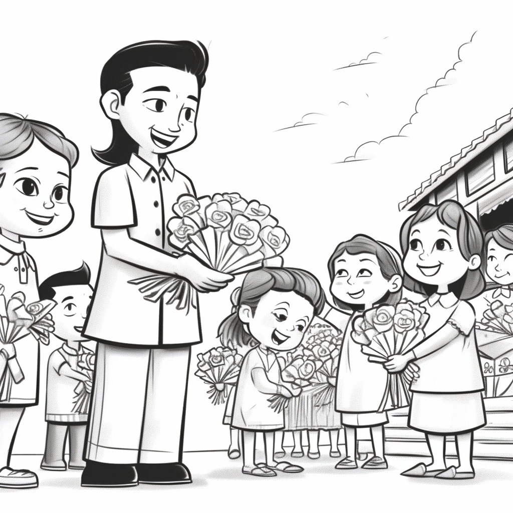 ภาพระบายสีวันไหว้ครู