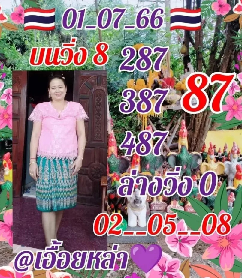 เลขเด็ด หวยเอื้อยหล่า 1 7 66