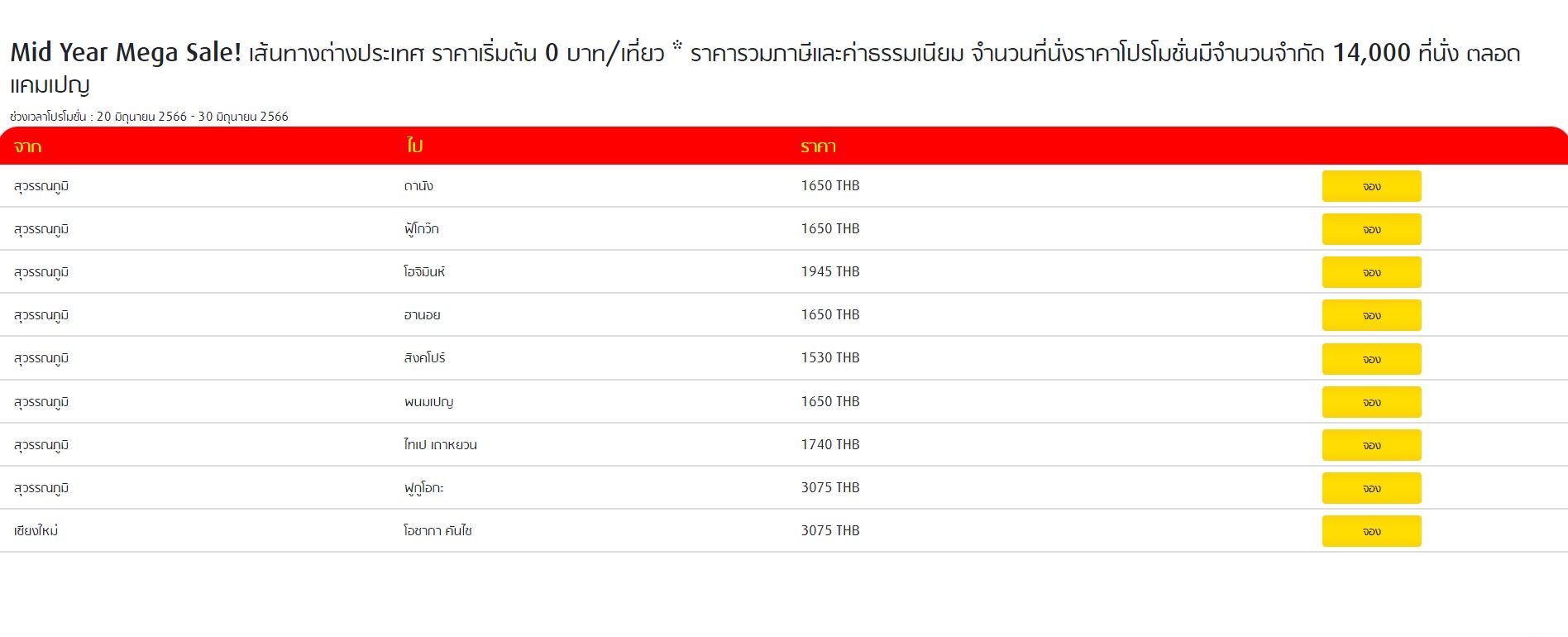 ไทยเวียตเจ็ท โปรโมชั่น 0 บาท จอง