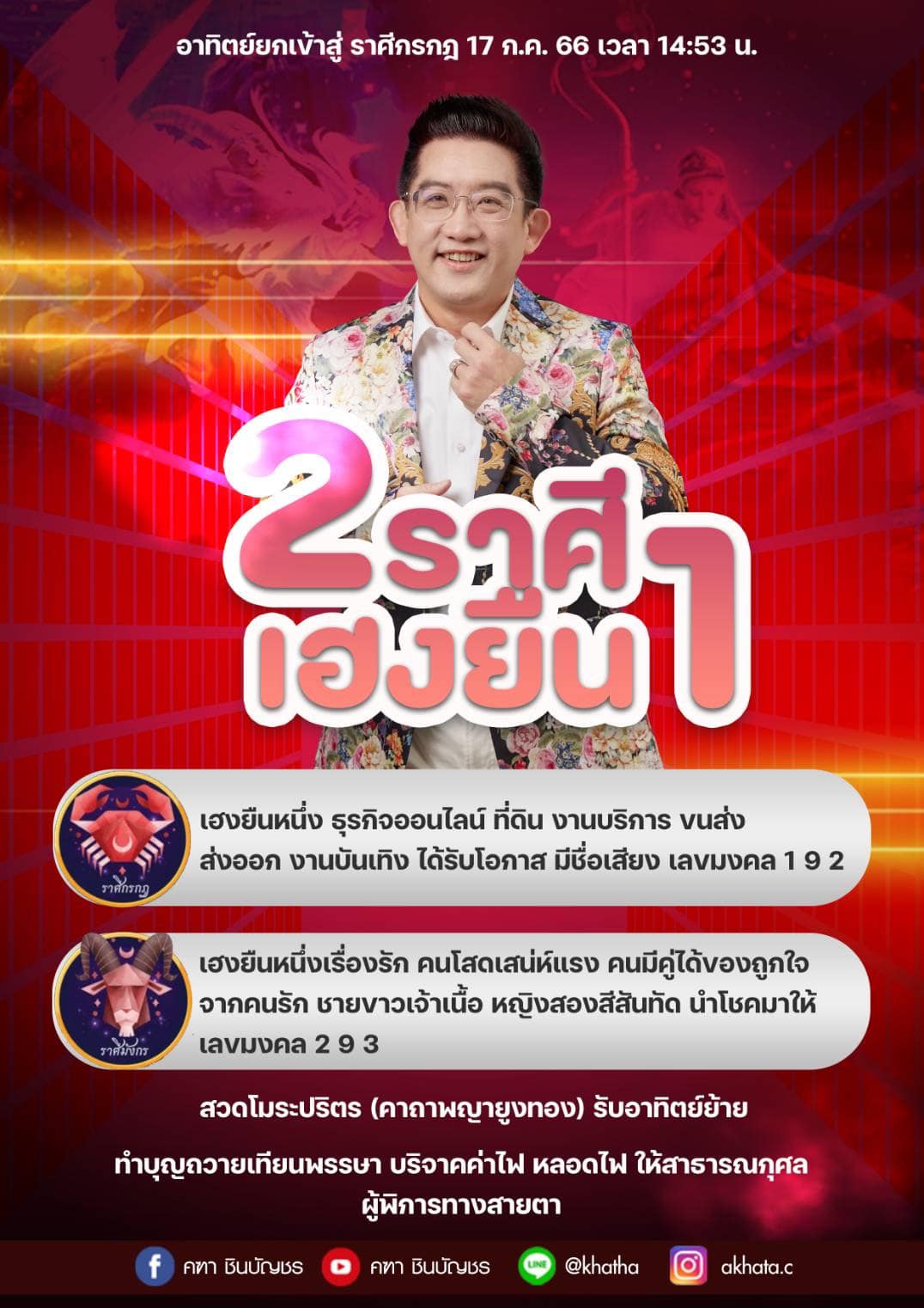 ดาวอาทิตย์ย้ายเข้าราศีกรกฎ