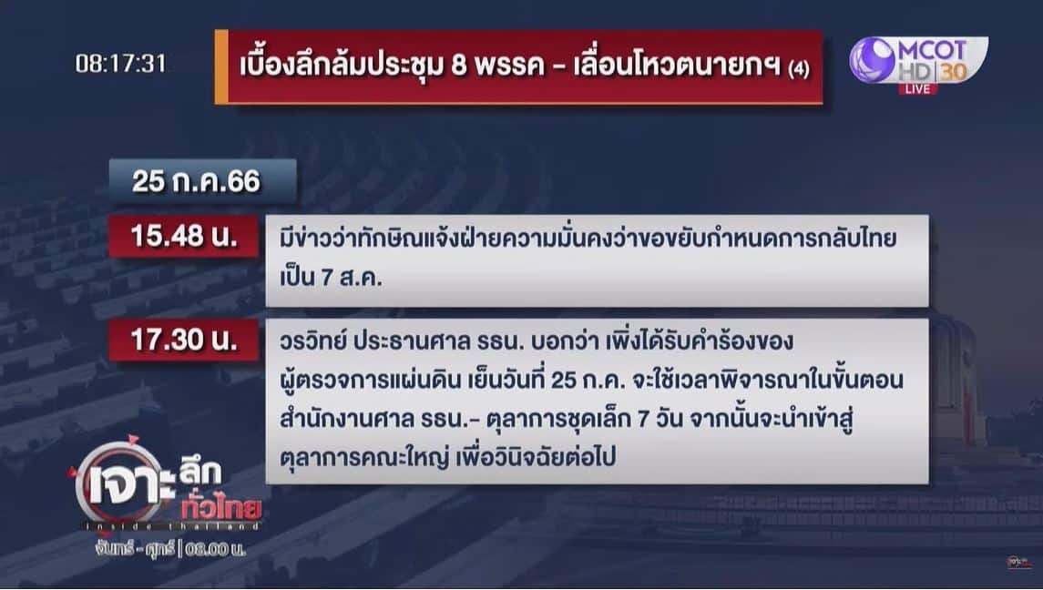 ทักษิณ กลับไทย 7 ส.ค.