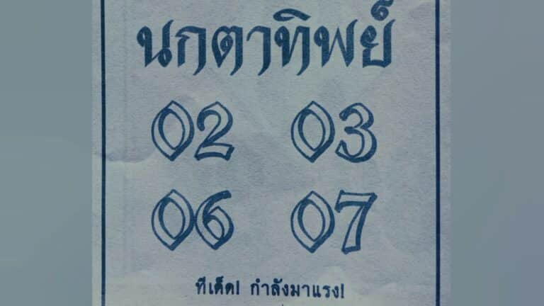 รวมเลขเด็ด 31 7 66 นกตาทิพย์