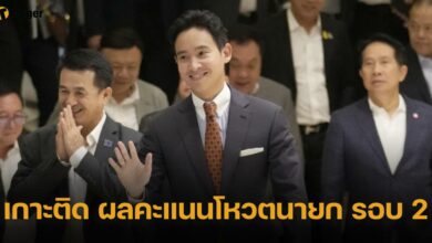 ผลคะแนนโหวตนายก