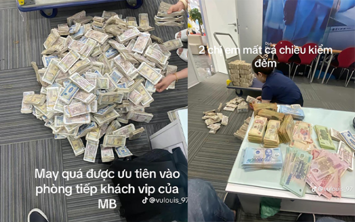 หนุ่มเวียดนามแบกเงินใส่กระสอบ