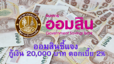 ออมสินชี้แจง กู้เงิน 20,000 บาท ดอกเบี้ย 2%