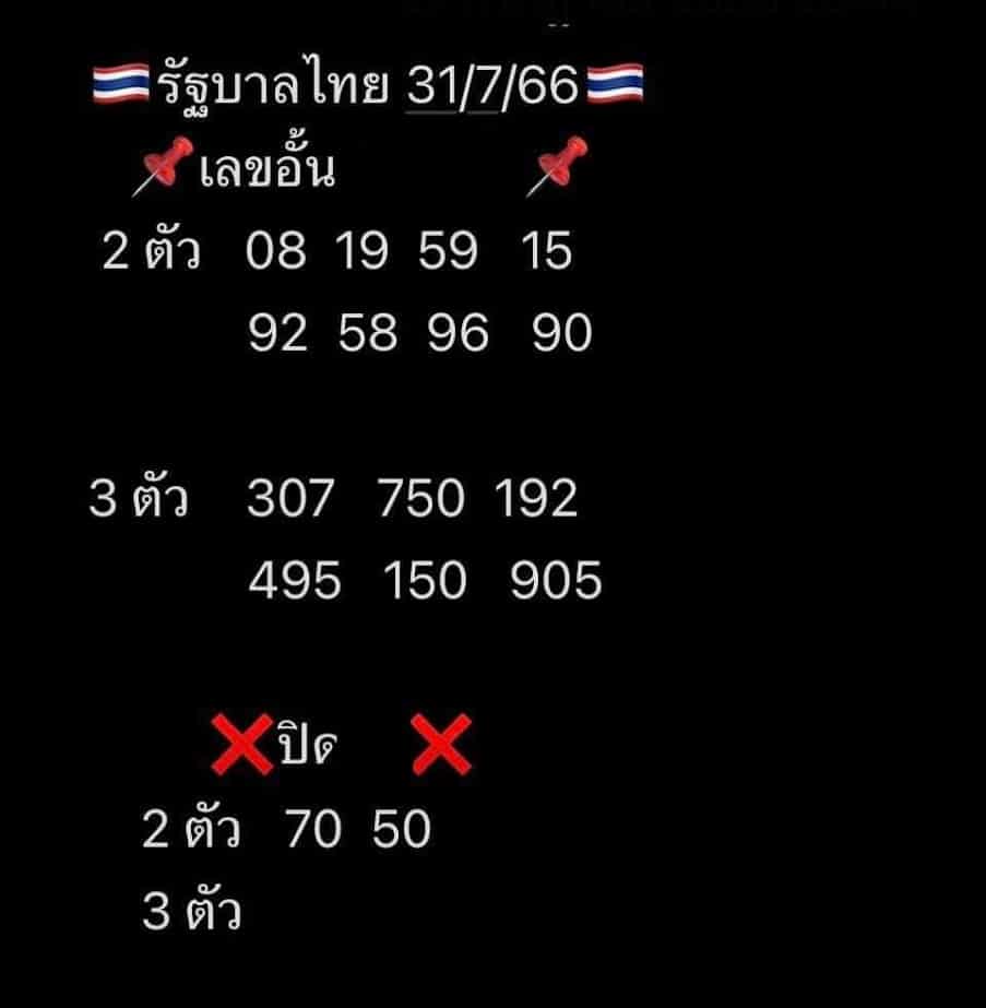 เลขอั้น เจ้ามือไม่รับ 31 7 66
