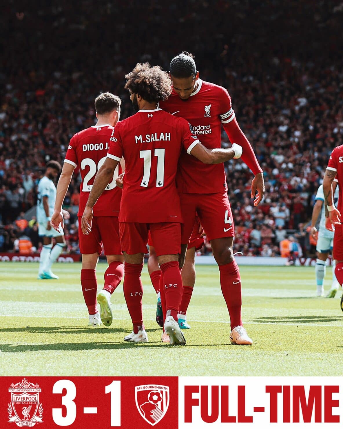 ผลบอลเมื่อคืนนี้ พรีเมียร์ลีก ลิเวอร์พูล บอร์นมัธ