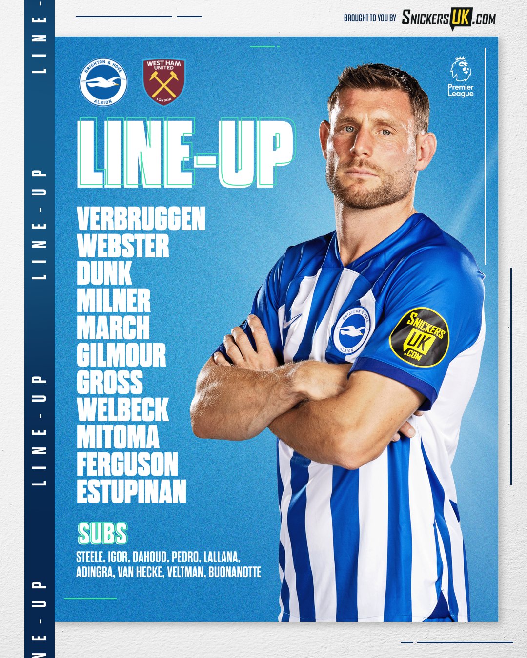 11 ตัวจริง ไบรท์ตัน เวสต์แฮม