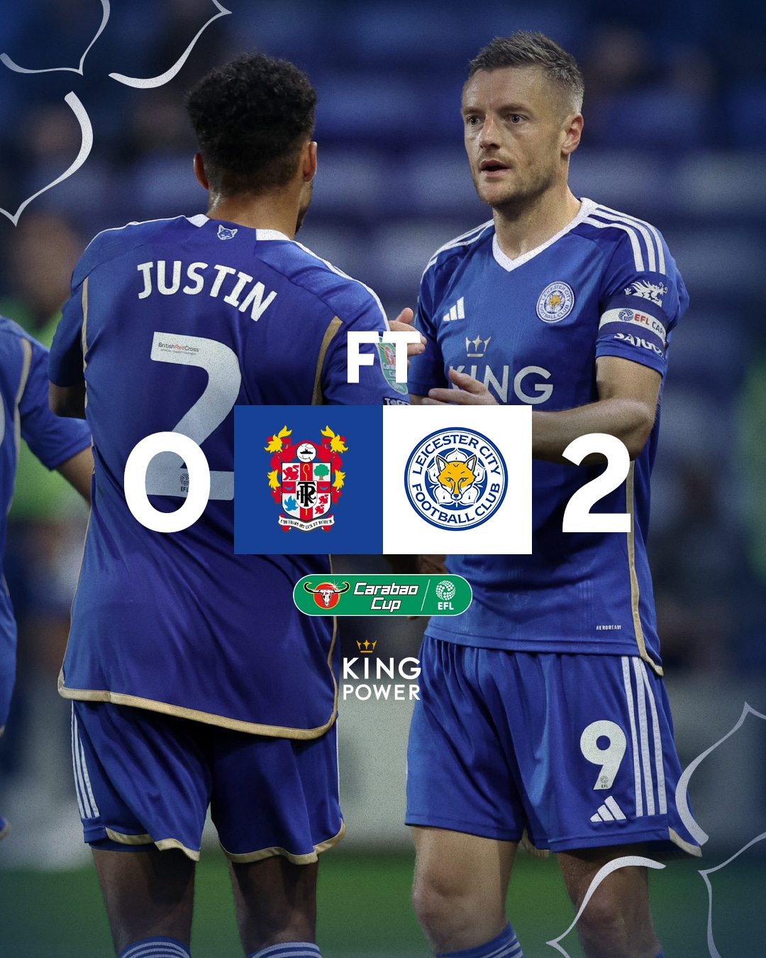 ผลบอลเมื่อคืนนี้ คาราบาว คัพ ทรานเมียร์ เลสเตอร์