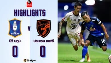 ผลบอลเมื่อคืนนี้ ไทยลีก บีจี ปทุม ประจวบ