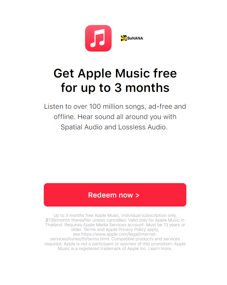 apple music ฟรี 3 เดือน