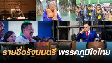 รายชื่อรัฐมนตรี พรรคภูมิใจไทย