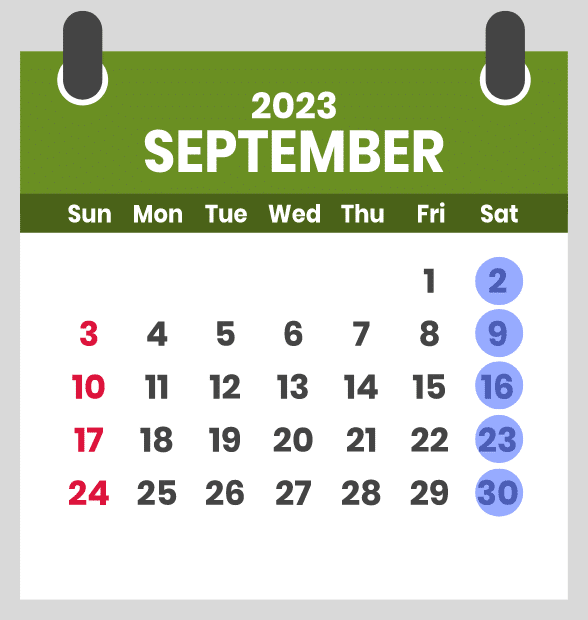 ปฏิทินวันธงชัย กันยายน 2566