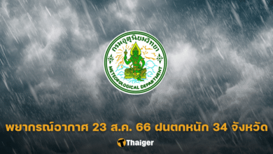 พยากรณ์อากาศ 23 ส.ค. 66 ฝนตกหนัก 34 จังหวัด