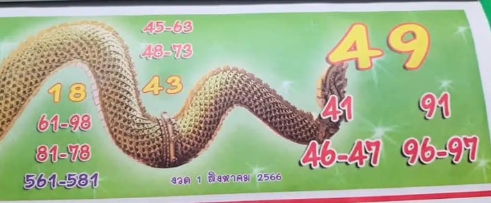 หวยปฏิทินคำชะโนด 16 8 66