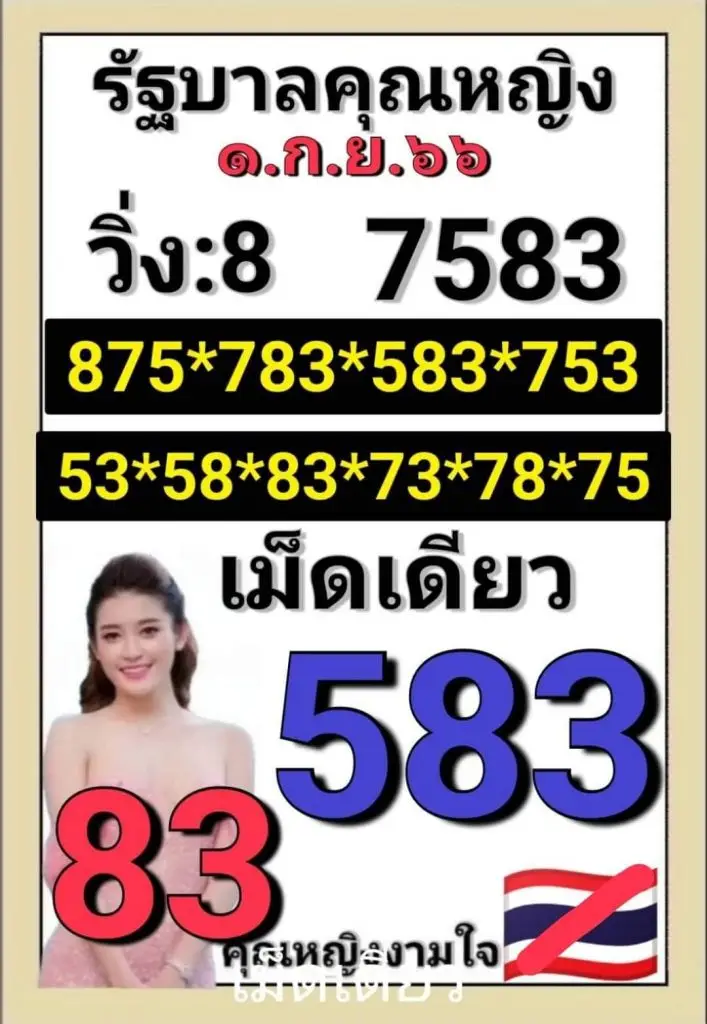 เลขเด็ด คุณหญิงงามใจ 1 9 66