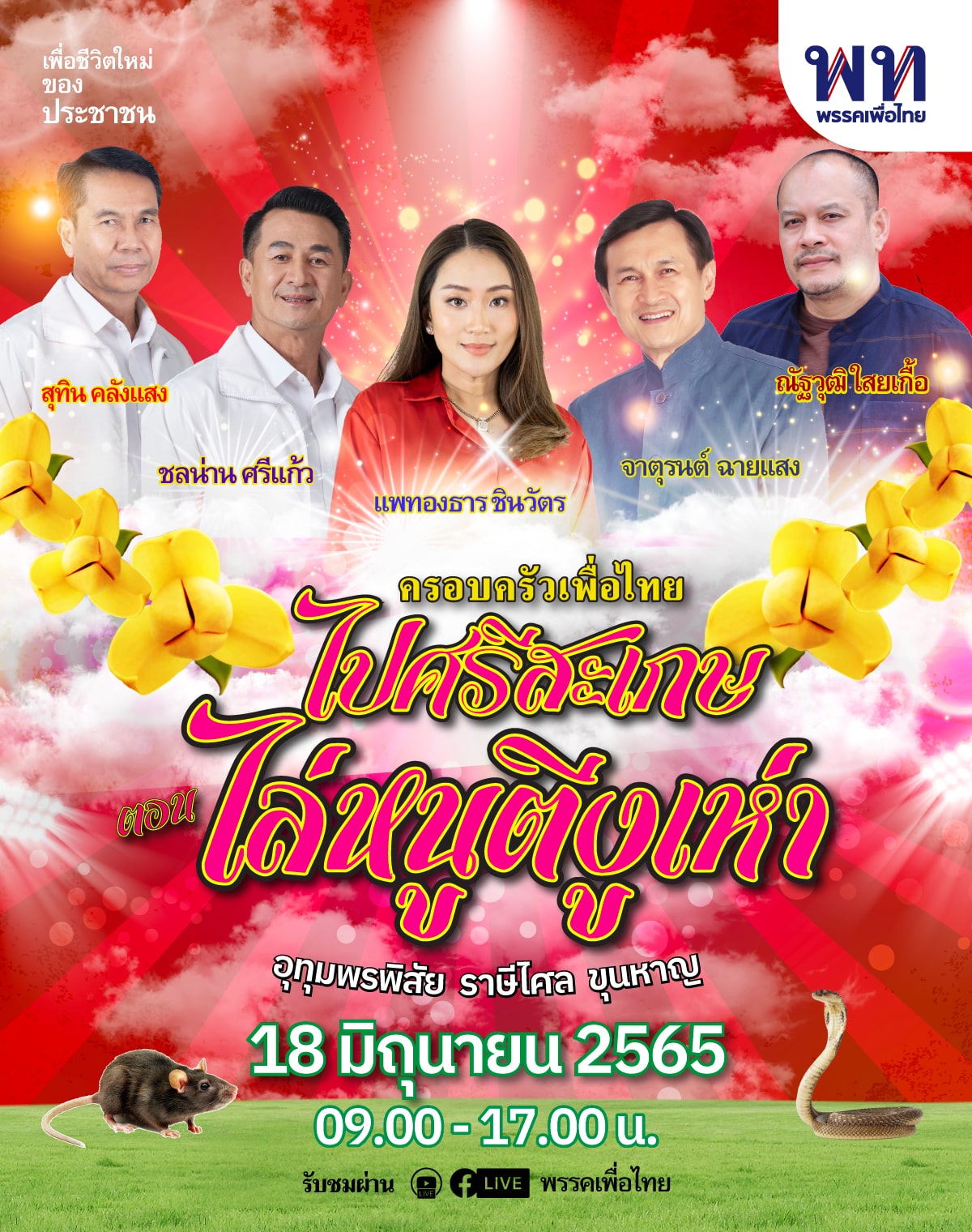 โปสเตอร์หาเสียงเพื่อไทย ไล่หนูตีงูเห่า