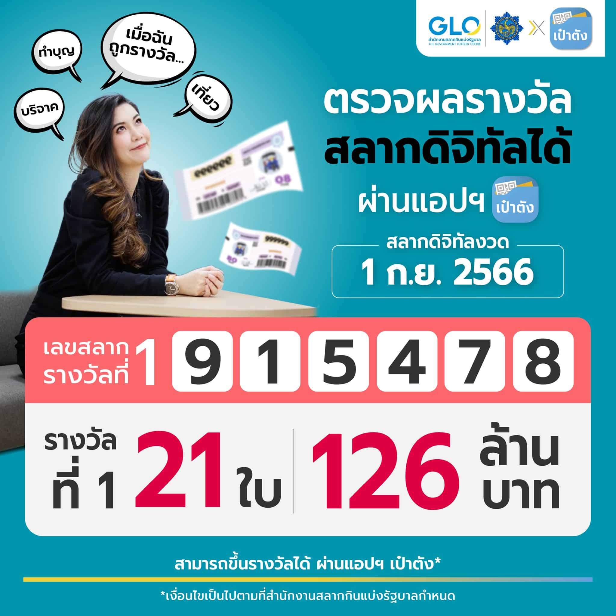 ถูกหวย เป่าถัง รางวัลที่ 1 1 กันยายน 2566